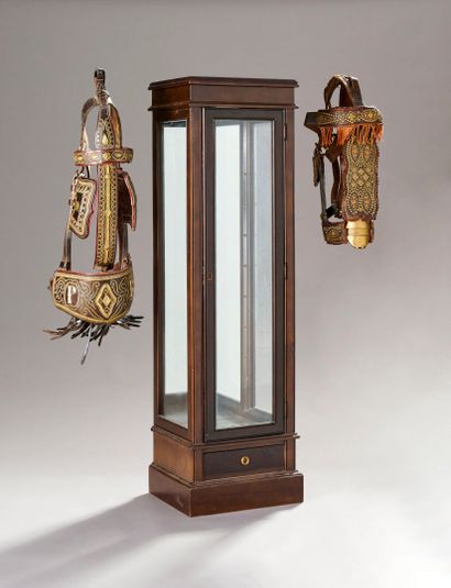 Two leather hitch nets with studded decoration...