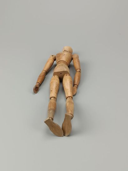 Large fully articulated wooden artist's mannequin.
Early...