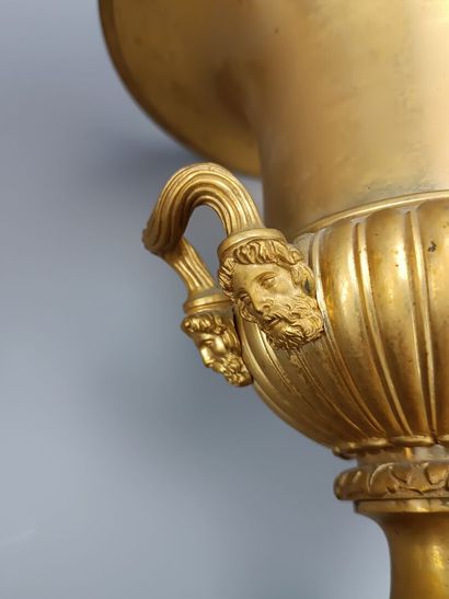 Pair of gilt bronze Medici vases of antique...