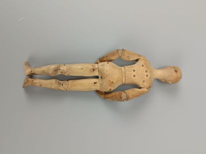 Small fully articulated wooden painter's...