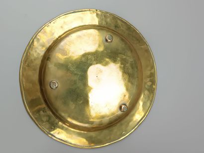 Brass ewer and basin.
The neck is outlined...