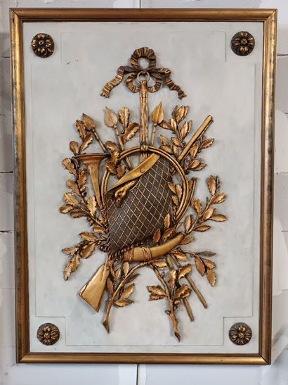 Gilded wood paneling. 
Carved wooden decor...