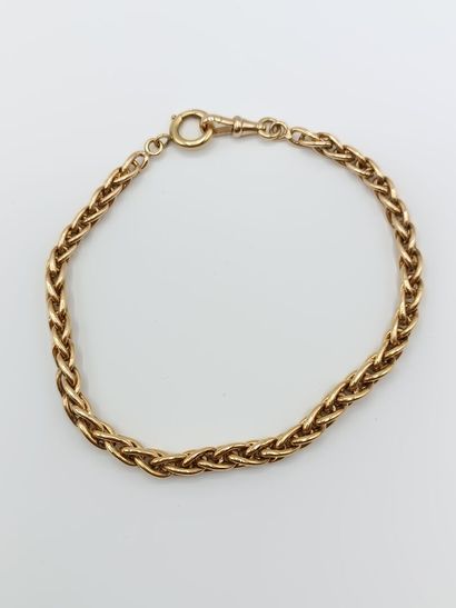 Chaine de montre en or jaune et argent à...