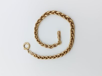Chaine de montre en or jaune et argent à...