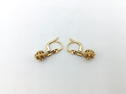 Paire de dormeuses articulées en or jaune...