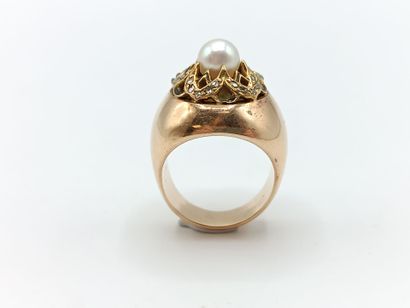 Bague jonc anglais en or jaune 750°°.
Le...