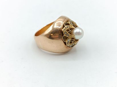 Bague jonc anglais en or jaune 750°°.
Le...