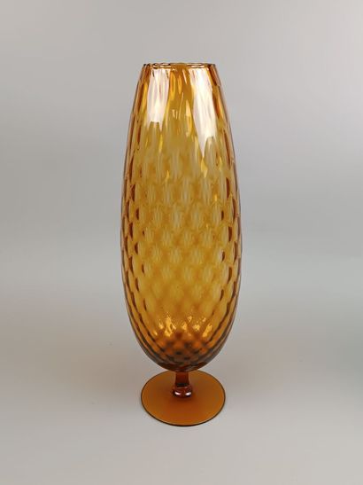 MURANO ?
Vase en verre orange à côtes en...