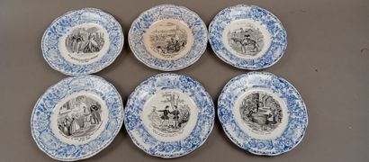 CREIL ET MONTEREAU
Lot de six assiettes en...