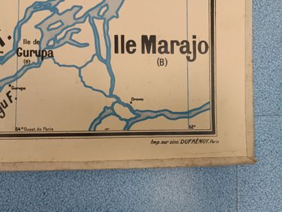 Lot de 7 cartes géographique murales VIDAL-LABLACHE....