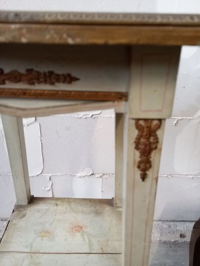 Sellette ou gaine en bois rechampi à deux...
