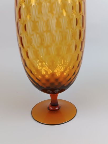MURANO ?
Vase en verre orange à côtes en...