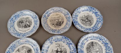 CREIL ET MONTEREAU
Lot de six assiettes en...