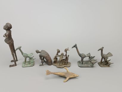 ART AFRICAIN
Lot de 8 sujets en métal ou...