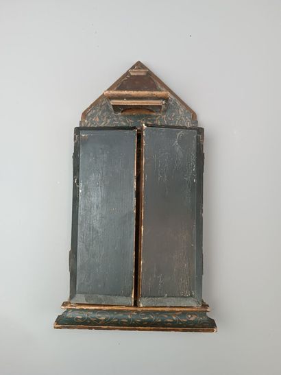 Autel portatif en bois polychrome et impression...