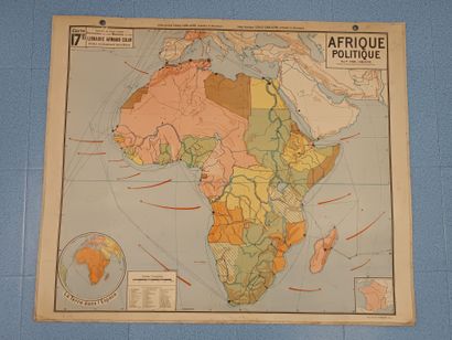 Lot de 7 cartes géographique murales VIDAL-LABLACHE....