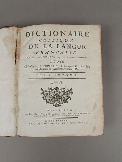 FERAUD Abbé
Dictionnaire critique de la langue...