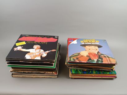 Lot de vinyles 33 T comprenant humoristes...