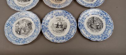 CREIL ET MONTEREAU
Lot de six assiettes en...