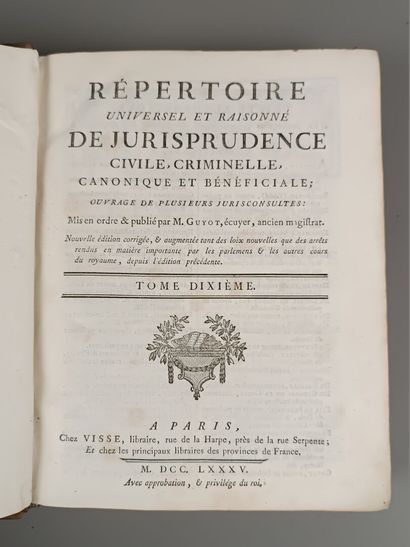 GUYOT. 
Répertoire universel et raisonné...