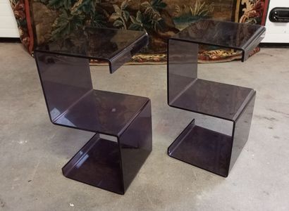 Paire d'élèments ou modules en plastique...