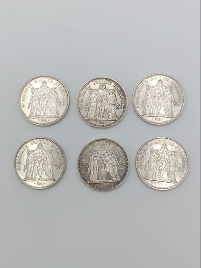 FRANCE.
6 pièces de 10 francs hercule en...
