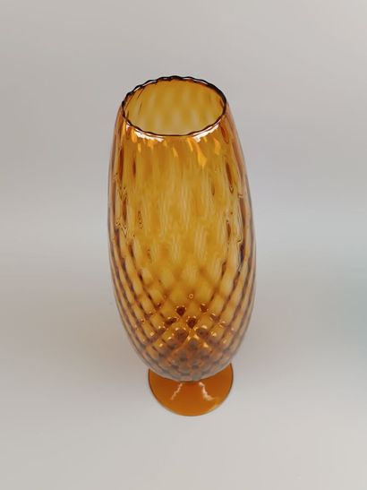 MURANO ?
Vase en verre orange à côtes en...