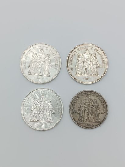 FRANCE.
3 pièces de 50 francs hercule en...