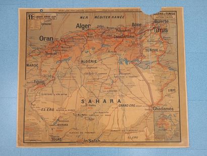 Lot de 7 cartes géographique murales VIDAL-LABLACHE....
