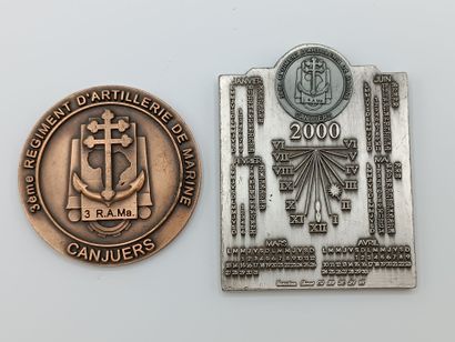 Deux médailles en bronze du 3ème Régiment...
