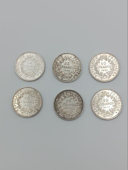 FRANCE.
6 pièces de 10 francs hercule en...