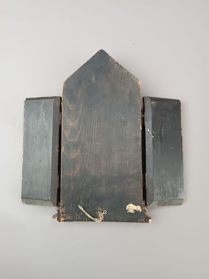 Autel portatif en bois polychrome et impression...