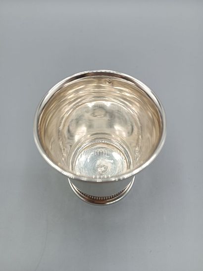 Single-model silver tumbler, slightly flared...