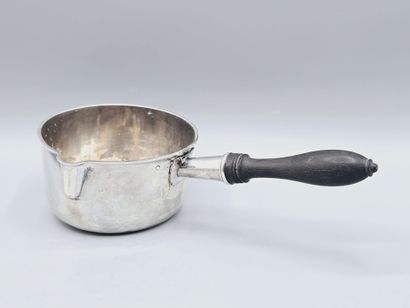 Silver skillet with pouring spout
Turned...