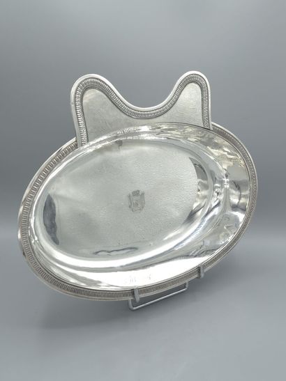 Plat à barbe en argent d'époque fin XVIIIème-Empire....