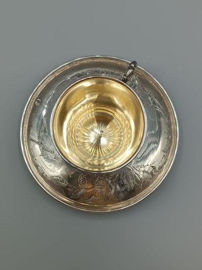 SOUFFLOT
Silver cup and saucer decorated...
