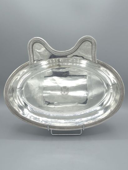 Plat à barbe en argent d'époque fin XVIIIème-Empire....