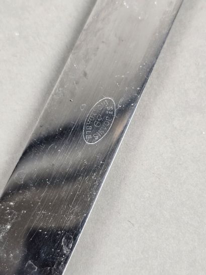 Set of 6 table knives with forged silver...