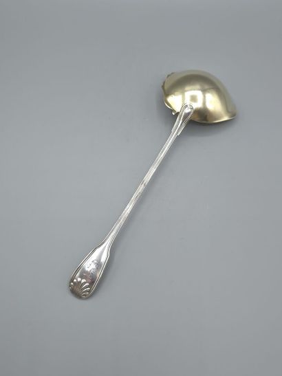 OLIER & CARON 
Silver serving spoon (for...