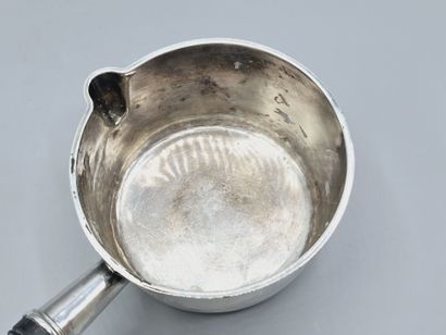 Silver skillet with pouring spout
Turned...