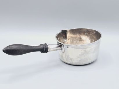 Silver skillet with pouring spout
Turned...
