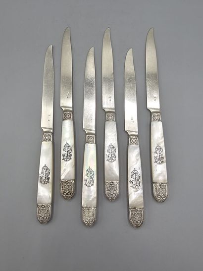 HENIN & VIVIER
Set of 6 fruit knives with...
