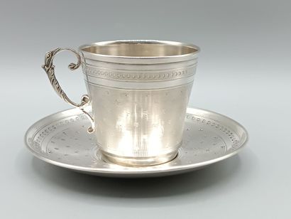 COIGNET 
Silver service with cup and saucer....