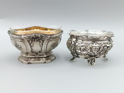 Suite of three Louis XVI style salerons,...