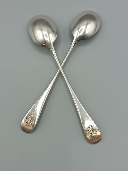 SANONER.
Paire de cuillères de service (...
