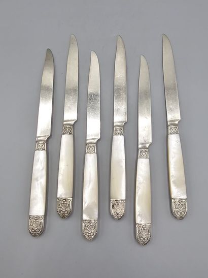 HENIN & VIVIER
Set of 6 fruit knives with...