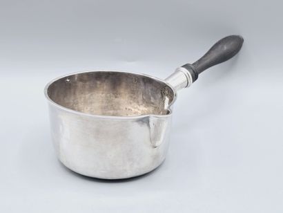 Silver skillet with pouring spout
Turned...