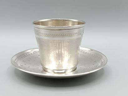 COIGNET 
Silver service with cup and saucer....