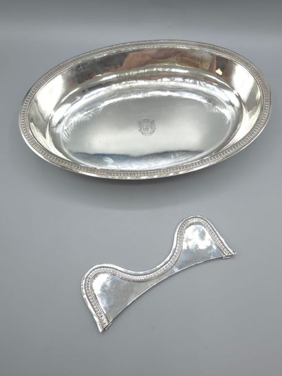 Plat à barbe en argent d'époque fin XVIIIème-Empire....