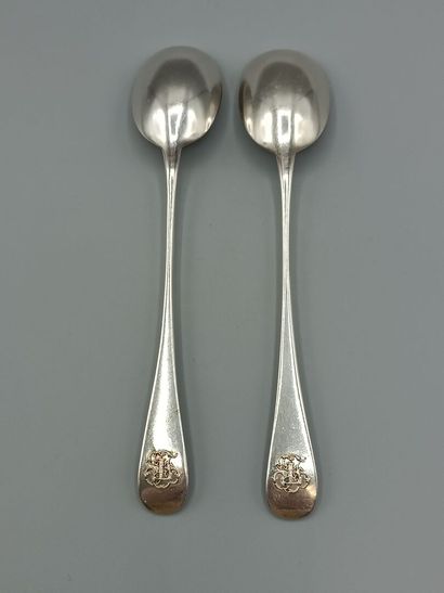 SANONER.
Paire de cuillères de service (...